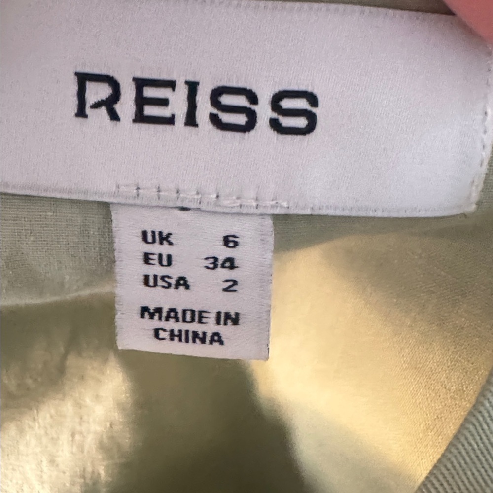 Reiss Liza 100% Cotton Corset Midi Dress in Sage Size 2 - Picture 14 of 15